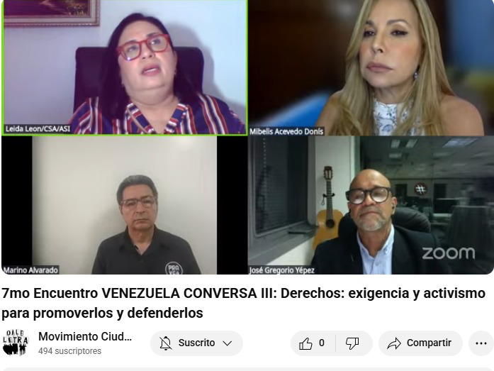 Foro Cívico (@forocivicovzla) on Twitter photo En la sesión no.7 de #VenezuelaConversa hablamos con <a href="/marinoalvarado/">Marino Alvarado B</a> y <a href="/LeonMolina/">Leida Marcela</a> sobre Derechos: su exigibilidad, el activismo para promoverlos y defenderlos. En Vzla, advierte León Molina, "debe haber un nuevo contrato social. El modelo de relaciones laborales está roto". En la sesión no.7 de #VenezuelaConversa hablamos con <a href="/marinoalvarado/">Marino Alvarado B</a> y <a href="/LeonMolina/">Leida Marcela</a> sobre Derechos: su exigibilidad, el activismo para promoverlos y defenderlos. En Vzla, advierte León Molina, "debe haber un nuevo contrato social. El modelo de relaciones laborales está roto".