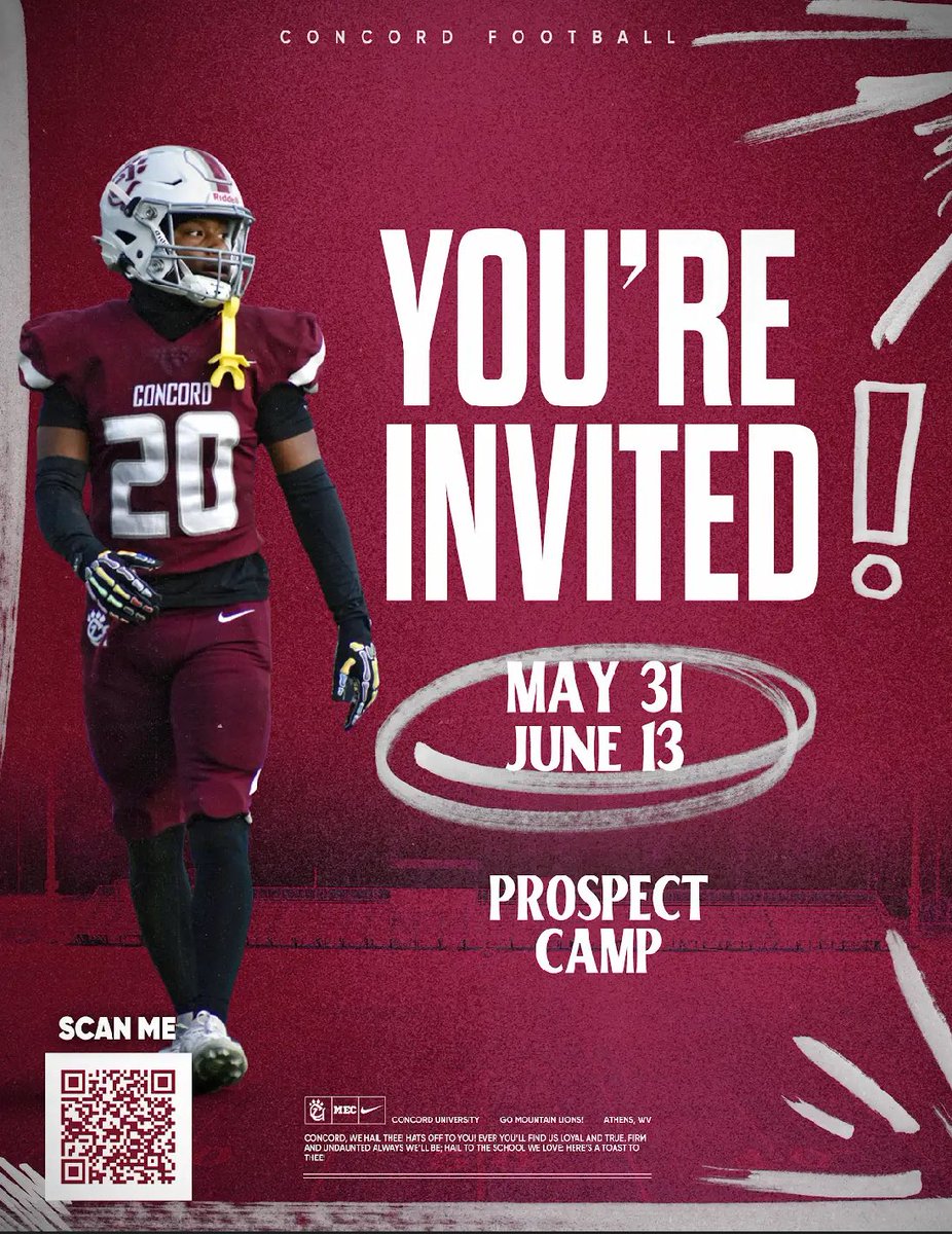 Thank you so much <a href="/ConcordFootball/">Concord University Football</a> for the invite!