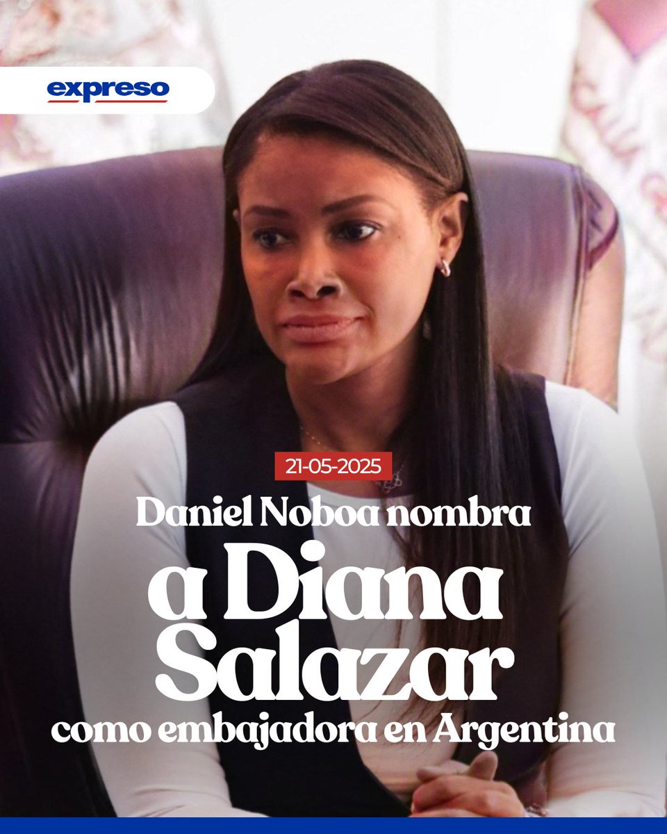 El presidente ecuatoriano Daniel Noboa nombró a la hasta hace poco fiscal general del Estado, Diana Salazar, como nueva embajadora de Ecuador en Argentina.

Detalles 👉 bit.ly/4dyS3wk
