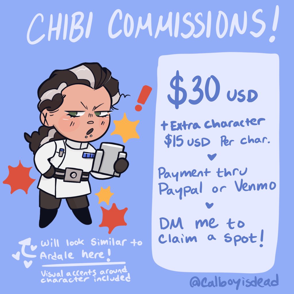 Summer c0mms are open! DM me if you want one!