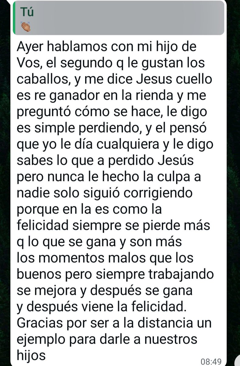 Jess19036282's tweet image. Honestamente solo quiero ser ejemplo de mi hija, pero hace mucho mi vieja me dijo:"hace las cosas bien q hay muchos chicos q te miran y quieren ser como vos"... Igual mi vieja es demasiado exagerada...🐴🛢️🐴🛢️...