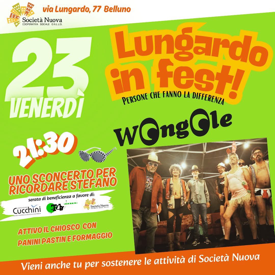 24.05.25 Sconcerto per ricordare il nostro Stefano delle Wongole! Lo fa Lungardo in fest, il festival di Società Nuova che si occupa dei nostri ragazzi diversamente abili. #Belluno #eventi #musica