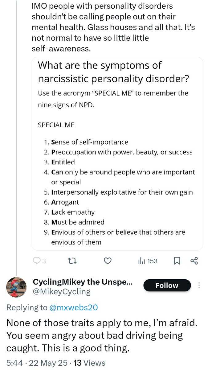 mxwebs20's tweet image. If none of this applies to you @mikeycycling then why did this post rattle you so much that you had to run away & hide behind a block then?
@RoadRoadsimon @chumponabike