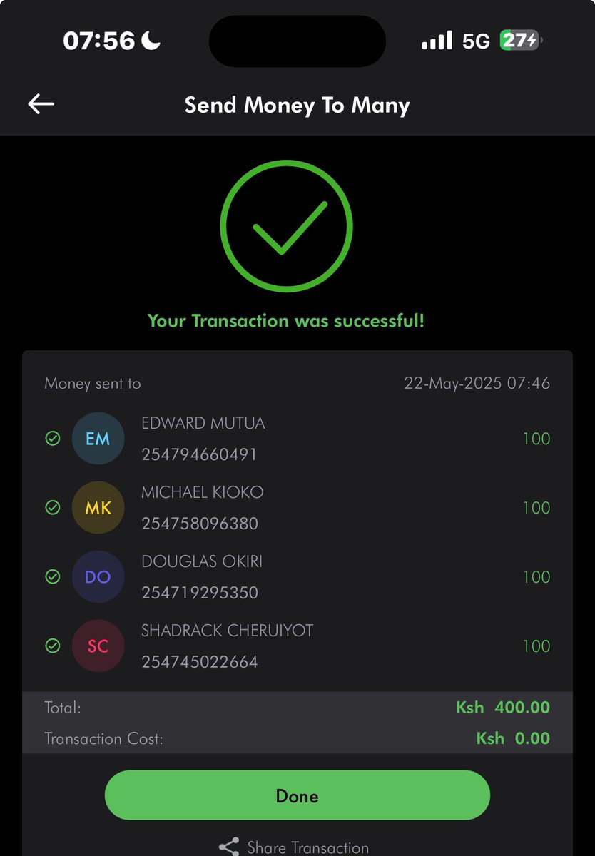 100 reposts on my pinned 

10 comrades to get 100 Kes each