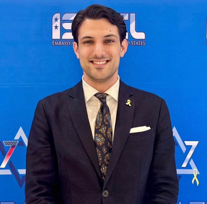 Heartbreaking  This is Yaron Lischinsky, a staff member of the Israeli Embassy, who was shot to death alongside his fiancée tonight in Washington, D.C., in the name of "Free Palestine."

He planned to propose to his loved one in Jerusalem next week.

May his memory be a blessing.