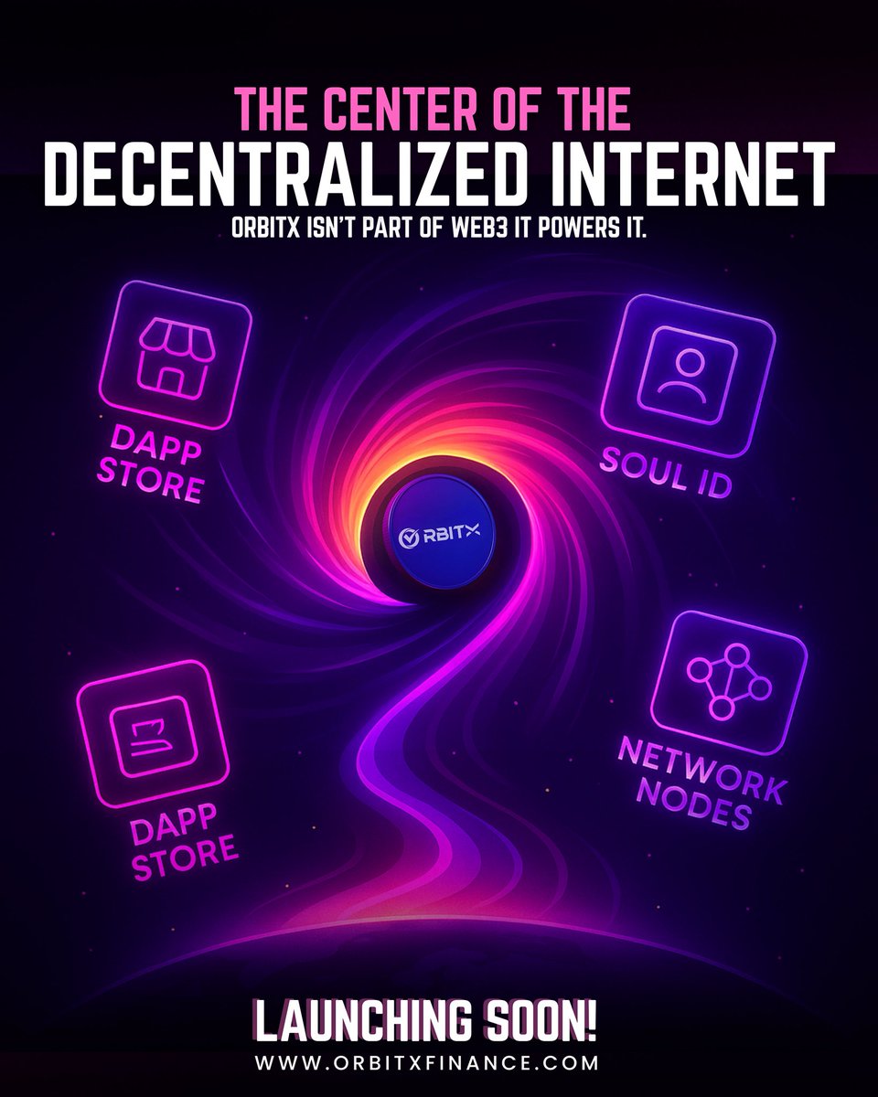 orbitxfinance's tweet image. 🌐 OrbitX isn’t just part of Web3—it powers it. From DApp Stores to Soul ID, we’re at the center of the decentralized internet. 🚀 #OrbitX #Web3 #DecentralizedInternet #DAppStore #LaunchVibes