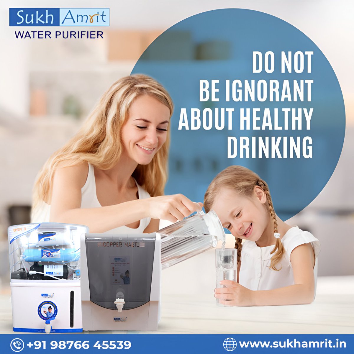SukhAmritRO's tweet image. Clean water is the first step to a healthy life. 
Choose Sukh Amrit Water Purifier for 100% safe and pure drinking water for your family.
.
📍 Address: g.co/kgs/zKWnYrX
📞 Phone Number: 98766 45539
🌐 Website: sukhamrit.in
.
#HealthyDrinking #SukhAmrit