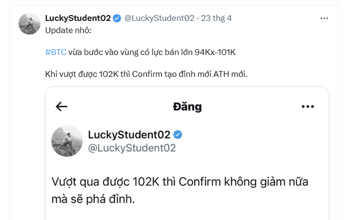 Vậy là #ATH rồi phải không? 😃 
Vậy là mình đã trả nợ xong Plan Allin #BTC 7xK &amp; Altcoin tạo đáy cho 1 sóng tăng mạnh trong tháng 3-4/2025 rồi phải không.?

Giờ thì mình chỉ còn nợ 1 lời hứa duy nhất là khi nào thoát ra toàn bộ &amp; Out hoàn toàn ra USDT nữa. Phải