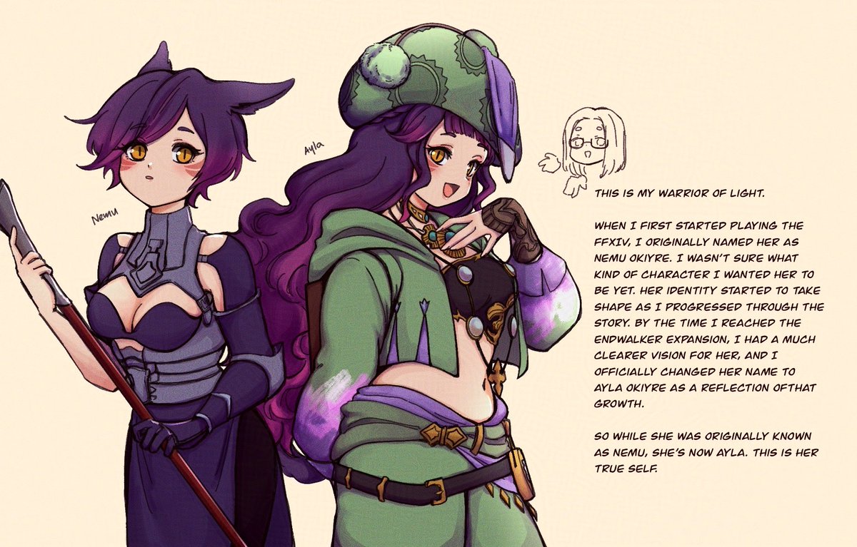 ysayeau's tweet photo. FFXIV OC Edition
1. What's their name?

I feel there needs to be a short explanation for it, but my Warrior of Light's name is Ayla Okiyre.☺️ https://t.co/gaKyT9LZDP