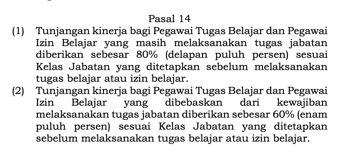 Sam_Ardi's tweet photo. Pak @prabowo pasca Perpres 19/2025 ttg tukin, Mendikti sahkan Permendikti 23/2025. Psl 14 dosen tubel bebas kewajiban dapat 60% dari kelas jabatan. Nyatanya juknis dosen AA &amp; Lektor pendapatan tadi masih dikali lagi 60%, belum potong pajak!. Galak! cc @bang_dasco @tukin_dosenASN https://t.co/jGpTJoznH4