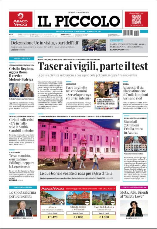 Buongiorno a tutti. Ecco la #primapagina delle edizioni di #Trieste e di #Gorizia #Monfalcone. Buona lettura!