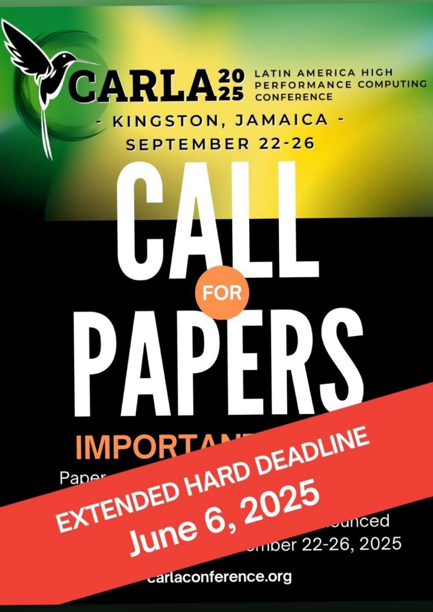 CARLA 2024: Latin America HPC Conference (@carla_conf) on Twitter photo Extended submission date at #CARLA2025 carlaconference.org Extended submission date at #CARLA2025 carlaconference.org