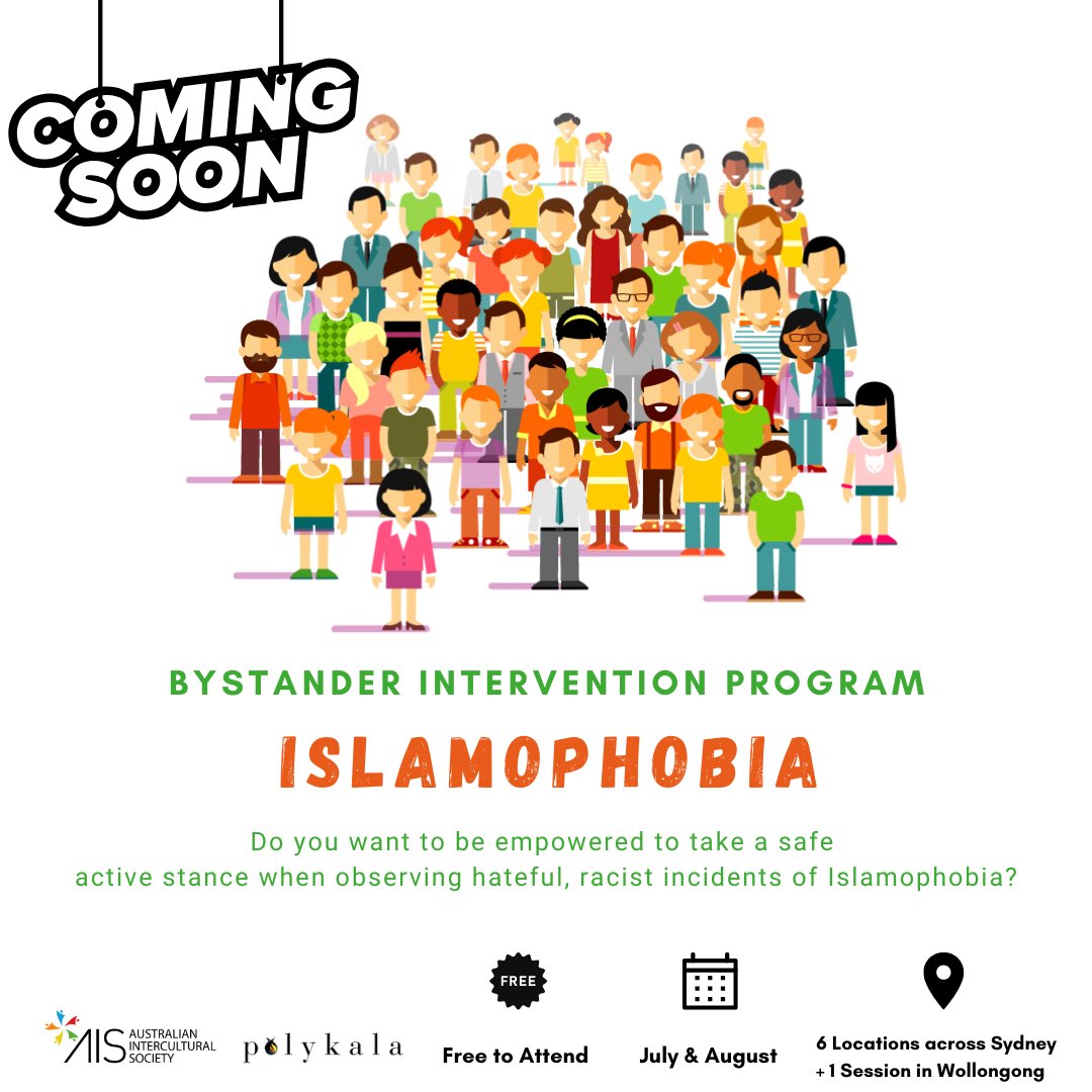 The <a href="/AusIntSociety/">Australian Intercultural Society</a> &amp; #Polykala will deliver a series of workshops countering #Islamophobia across #Sydney, #Melbourne, #Brisbane &amp; #Adelaide

We'll look at behaviours that trigger #religious vilification &amp; #racism. Launching in Sydney mid-July. 

More info bit.ly/4jpaMvC