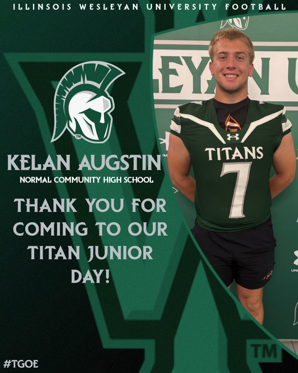 Kelan Augstin (@kelanaugstin1) on Twitter photo Had a great time Monday <a href="/IWUTitanFball/">ILLINOIS WESLEYAN FOOTBALL</a> Junior day. Thank you <a href="/IWUCoachJW/">Jared Williamson</a> for the invitation. Had a great time Monday <a href="/IWUTitanFball/">ILLINOIS WESLEYAN FOOTBALL</a> Junior day. Thank you <a href="/IWUCoachJW/">Jared Williamson</a> for the invitation.
