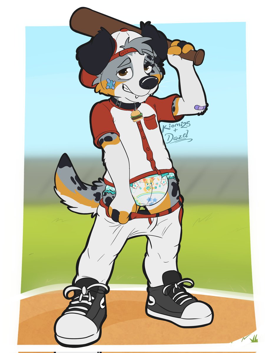 First proud kiddo of this batch!!

⚾🧢🧷

It's so cool and handsome!!

This work and the whole batch is in collaboration with my talented friend: <a href="/KiomiTea/">Kiomi Puppy Open COMMS</a> 

Expect more art from us both in the coming days!!

Join my telegram channel!!:

t.me/dazelcray