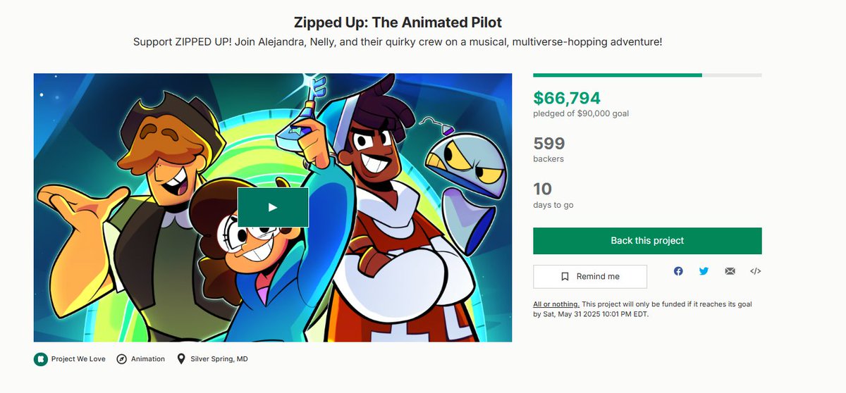 Things aren't looking good! We've lost another 10k. 

Let's try our best to end things off with a bang!

#indieanimation