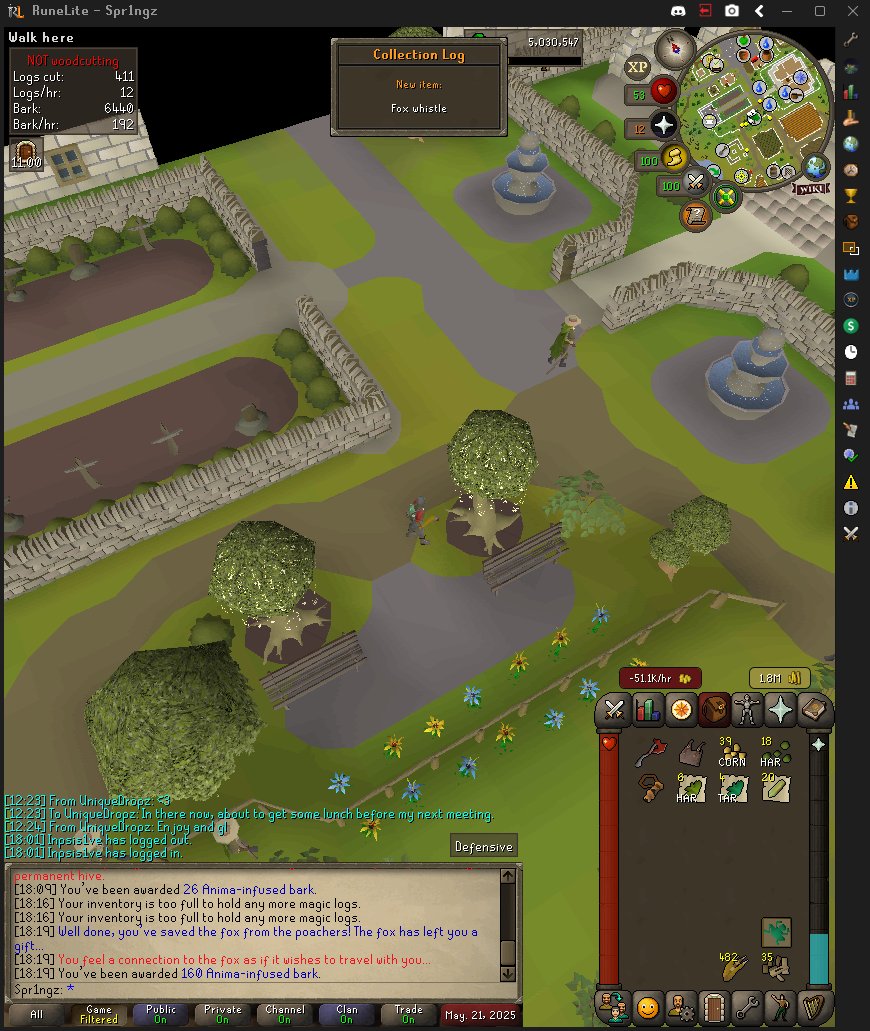 CuzzoScape's tweet photo. Fox whistle! Let's go!
RSN: Spr1ngz
Twitch: CuzzoScape (https://t.co/fXRmuoDZPA)
#Jagex #OSRS #OldSchoolRunescape #Runescape #Forestry #Twitch #TwitchTV #Streaming #StreamingNOW #MMORPG #RoadtoMax #CollectionLog #RunescapeDragonWilds #QuestCape #Follow4Follow #Woodcutting https://t.co/5u0tSMZoU7