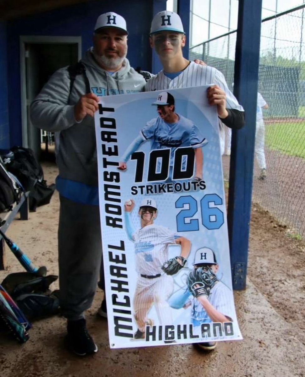 Congrats to 2026 RHP Mike Romsteadt on his 100 HS Varsity Strikeout today vs Deptford. Highland Baseball now has its first member of that exclusive club🙌 #RollTarts <a href="/Highland2base/">DJGORE2</a> <a href="/Mromsteadt/">Mike Romsteadt</a>