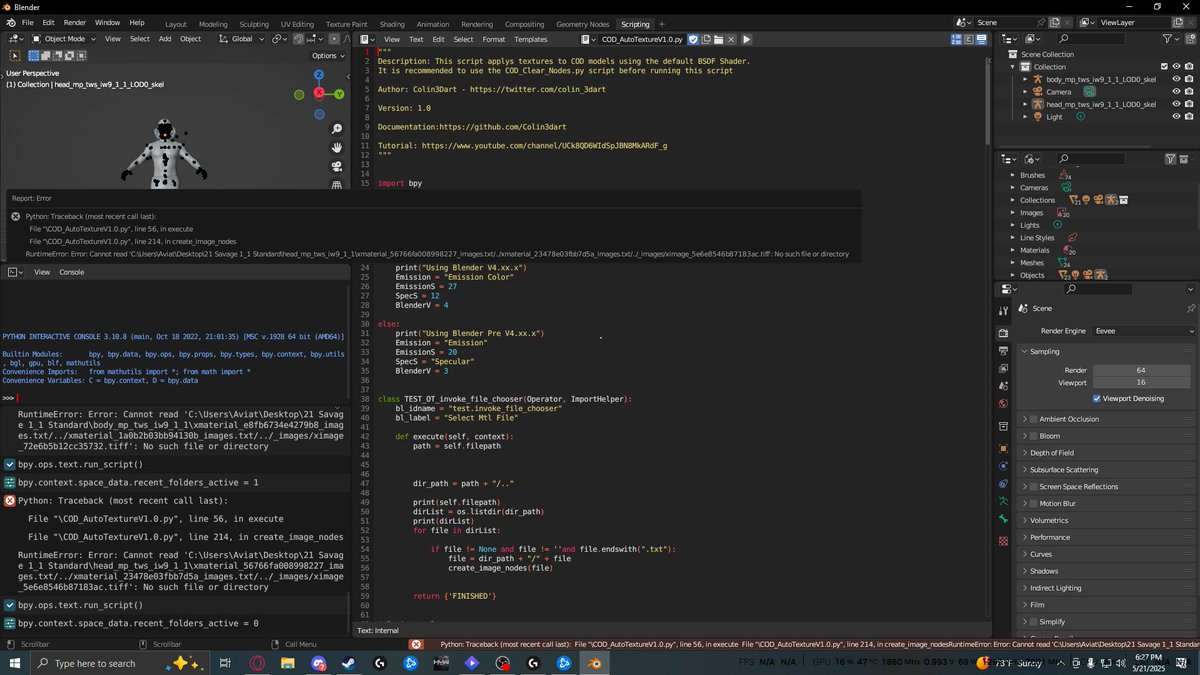 SadCilly's tweet image. Does anyone know how to fix this pop up, i installed 3.4 and 3.0 blender with the plugins with auto texture