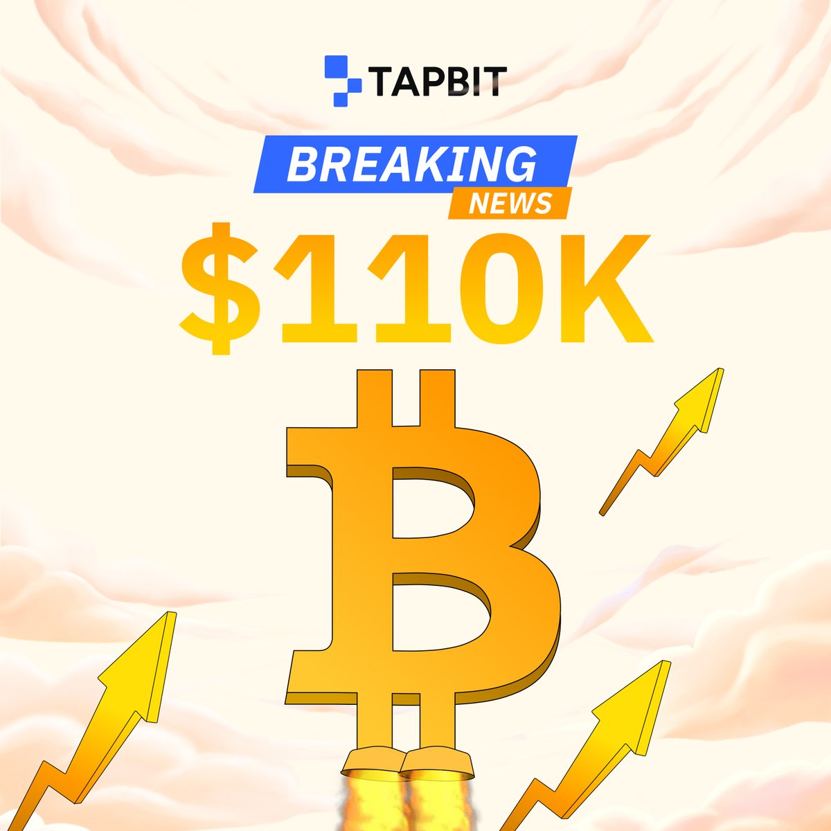 🚀 Bitcoin Breaks $110K! BTC smashes past $110,000 — bulls are back and the  momentum is real. Ready to ride the wave? 👉 https://t.co/tNvsNcuBG4  #Tapbit #BTC #Bitcoin #110k #BullRun