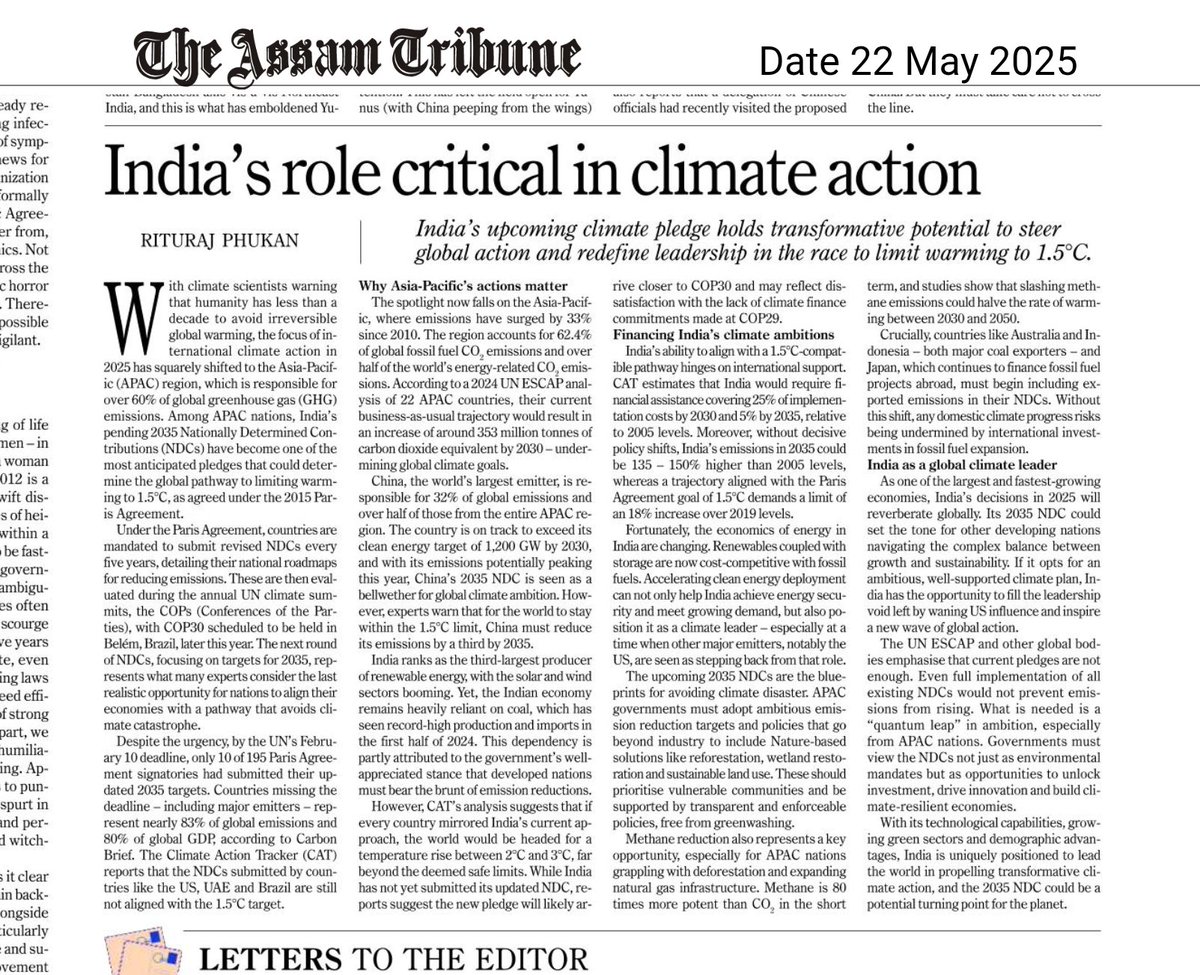 Rituraj Phukan (@riturajphukan) on Twitter photo An editorial page contribution to The Assam Tribune published today. Subscribe & read online here epaper.assamtribune.com/full-page-pdf/… <a href="/climate_civics/">Climate Civics International</a> <a href="/CANSouthAsia/">Climate Action Network South Asia</a> <a href="/CR_INDSA/">Climate Reality - India & South Asia</a> <a href="/moefcc/">MoEF&CC</a> <a href="/CANIntl/">Climate Action Network International (CAN)</a> <a href="/OurPlanetToo/">Indigenous People's Climate Justice Forum</a> <a href="/ClimateReality/">Climate Reality</a> <a href="/UNFCCC/">UN Climate Change</a> <a href="/WeDontHaveTime/">We Don't Have Time</a> @COP30Amazonia <a href="/earthdayasia/">EARTHDAY.ORG - Asia</a> <a href="/IndiaClimCollab/">India Climate Collaborative</a> An editorial page contribution to The Assam Tribune published today. Subscribe & read online here epaper.assamtribune.com/full-page-pdf/… <a href="/climate_civics/">Climate Civics International</a> <a href="/CANSouthAsia/">Climate Action Network South Asia</a> <a href="/CR_INDSA/">Climate Reality - India & South Asia</a> <a href="/moefcc/">MoEF&CC</a> <a href="/CANIntl/">Climate Action Network International (CAN)</a> <a href="/OurPlanetToo/">Indigenous People's Climate Justice Forum</a> <a href="/ClimateReality/">Climate Reality</a> <a href="/UNFCCC/">UN Climate Change</a> <a href="/WeDontHaveTime/">We Don't Have Time</a> @COP30Amazonia <a href="/earthdayasia/">EARTHDAY.ORG - Asia</a> <a href="/IndiaClimCollab/">India Climate Collaborative</a>