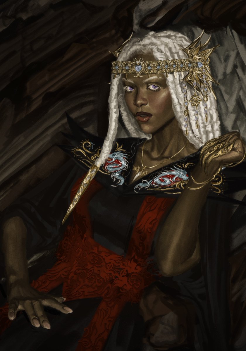 "But there is one [castle] I have a claim to… a better claim than your own, brother. I am the blood of the dragon. I want my father’s seat, the place where I was born. I want Dragonstone.”

Rhaena Queen in the East by the always lovely <a href="/mnymirrors/">althea ❊</a> 🩵