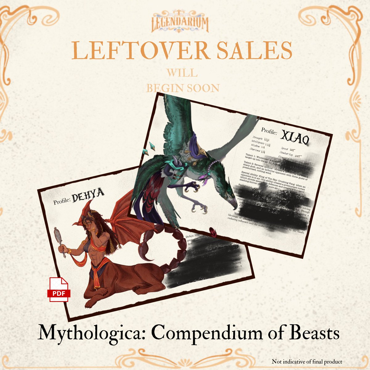 mythicalteyvat's tweet image. LEFTOVERS SALE ~ coming on June 1st!!!
Mythologica: Compendium of Beasts physical copy is available!!!!