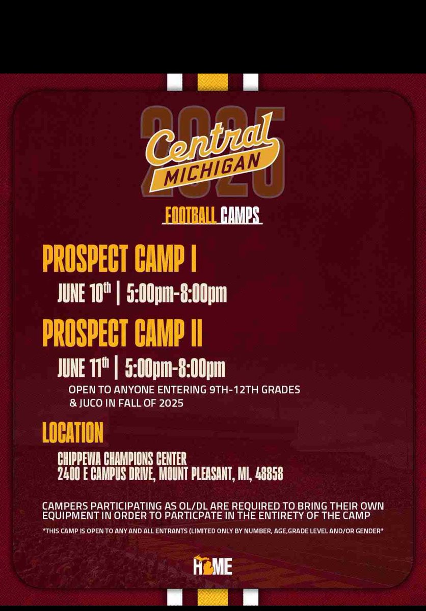 Thank you <a href="/CoachSakk/">Jacob Sakk</a> for the camp invite! <a href="/CANFIELDFOOTBAL/">CANFIELD FOOTBALL</a>