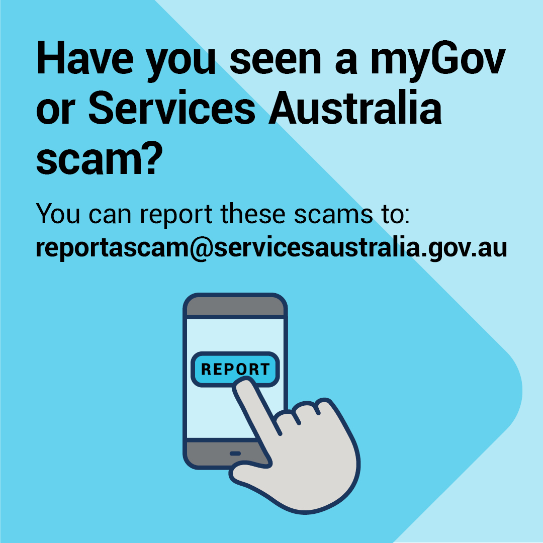 myGov (@mygovau) on Twitter photo Reporting scams you’ve spotted helps us to warn and protect others. If you see something, say something.
Report a myGov scam at: reportascam@servicesaustralia.gov.au Reporting scams you’ve spotted helps us to warn and protect others. If you see something, say something.
Report a myGov scam at: reportascam@servicesaustralia.gov.au