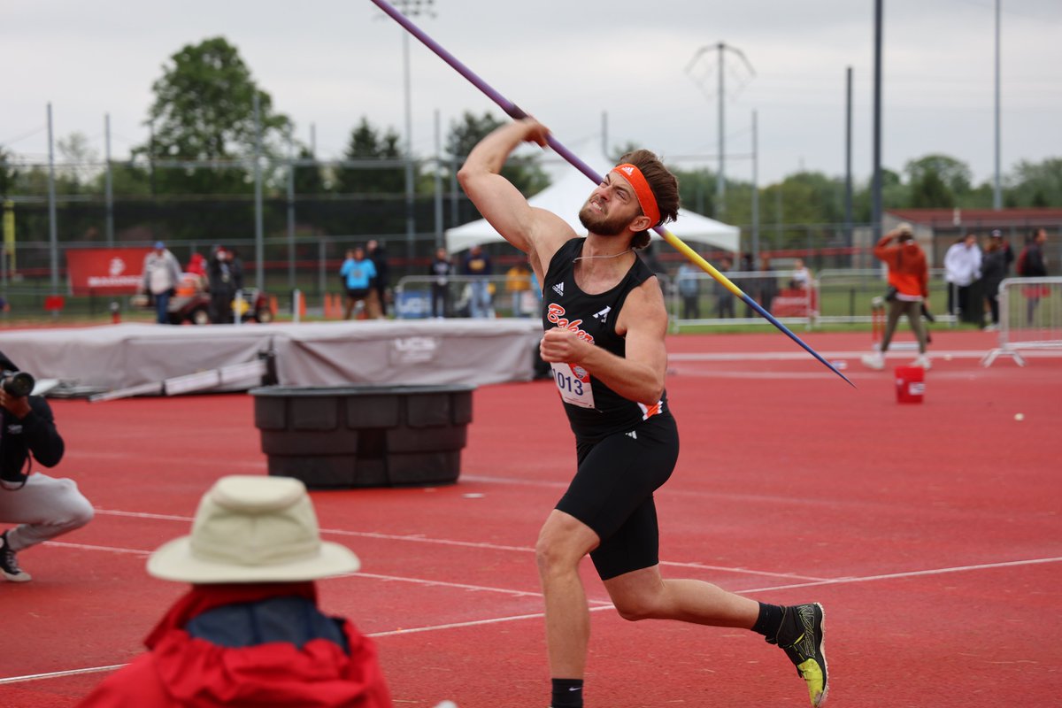 BakerAthletics's tweet photo. Caleb Nelson earns a top-15 national finish in the men's javelin! 

The two-time national qualifier improves a couple of spots on both his mark (57.31m) and finish (15th) from last year's NAIA Championships (55.49m, 17th)! https://t.co/SzSyw4DgFY
