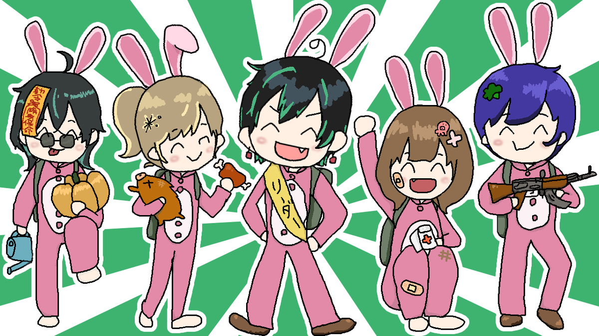 #XDayRust のイラスト描きました💛

チームメンバー
のすけ【<a href="/splatnosuke/">のすけ</a>】
河路由希子(こんこん)【<a href="/KawajiYukiko/">河路由希子🍏</a>】
翠仙人爬十【<a href="/SuisenCactus/">翠仙人爬十/SuisenninCactus 11/16 1周年記念LIVE</a>】
すえ【<a href="/Sue_Stgk/">すえ</a>】

初めてのrustめっちゃ楽しい！！生き残るぞお～！
神宮司さんありがとう～♡