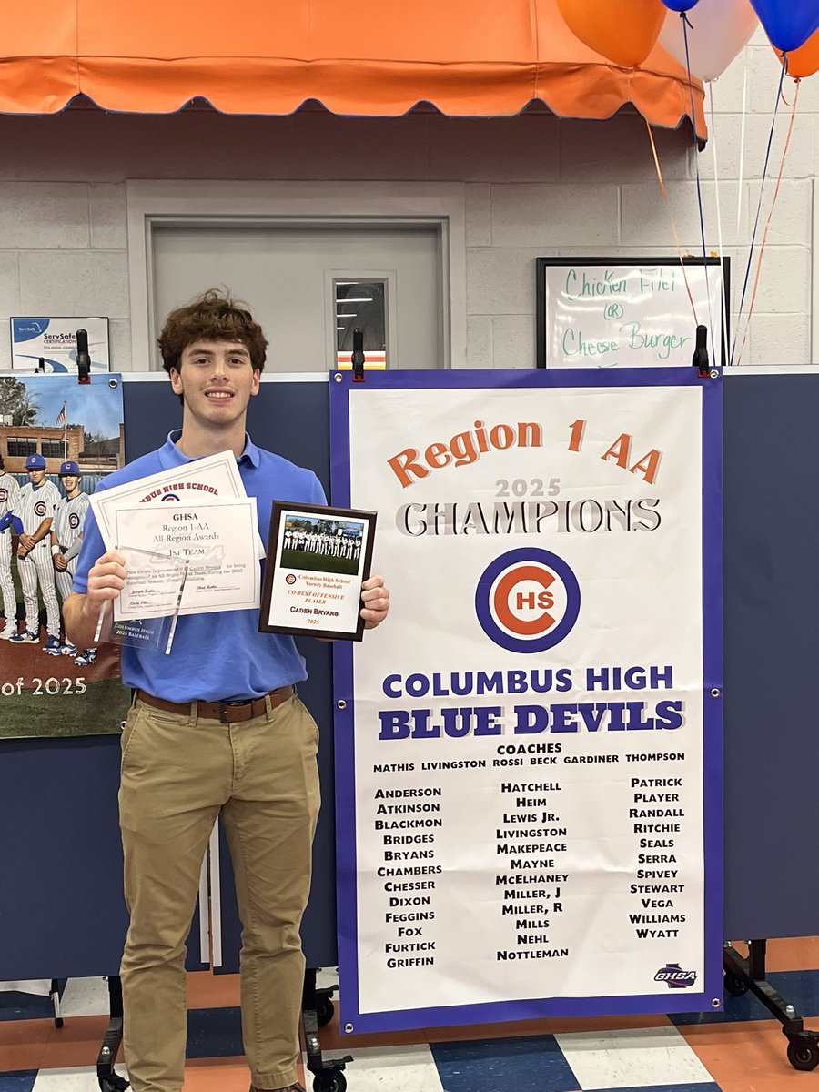 Awesome night sharing a final meal with my <a href="/ColHighbaseball/">Columbus High Baseball</a> teammates. Thanks to you and the coaches for helping me be the best player I could be.

I was honored to be chosen Co-Offensive POY, Senior Scholar Athlete of the Year, and 1st Team All-Region OF.