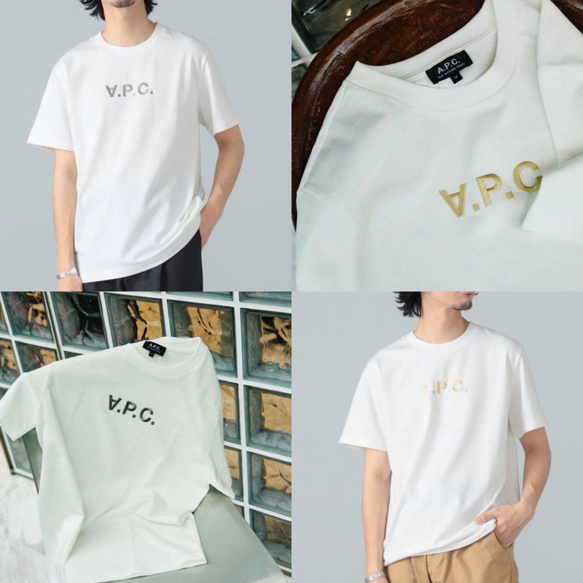 希少✨A.P.C.×BEAMS LIGHTS別注 刺繍 ロゴ Tシャツ S 希少✨A.P.C.