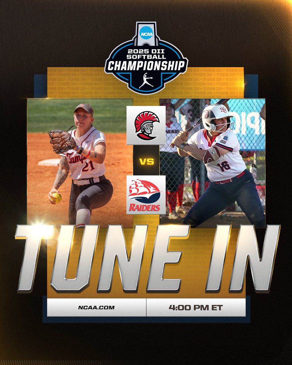 NCAA Division II (@ncaadii) on Twitter photo ๐๐ฎ๐บ๐ฒ ๐ง๐ต๐ฟ๐ฒ๐ฒ: ๐ฆ๐ฝ๐ฎ๐ฟ๐๐ฎ๐ป๐ ๐ ๐ฎ๐๐ฐ๐ต ๐จ๐ฝ ๐๐ด๐ฎ๐ถ๐ป๐๐ ๐ฅ๐ฎ๐ถ๐ฑ๐ฒ๐ฟ๐
Tune in for:
#2 <a href="/tampaspartans/">Tampa Spartans</a> ๐ #7 <a href="/ShipURaiders/">Shippensburg University Raiders</a>
๐: 4:00 PM ET
๐ฅ: on.ncaa.com/25D2SBsp
๐/๐บ: on.ncaa.com/0522D2SBv3
#D2SB | #MakeItYours ๐๐ฎ๐บ๐ฒ ๐ง๐ต๐ฟ๐ฒ๐ฒ: ๐ฆ๐ฝ๐ฎ๐ฟ๐๐ฎ๐ป๐ ๐ ๐ฎ๐๐ฐ๐ต ๐จ๐ฝ ๐๐ด๐ฎ๐ถ๐ป๐๐ ๐ฅ๐ฎ๐ถ๐ฑ๐ฒ๐ฟ๐
Tune in for:
#2 <a href="/tampaspartans/">Tampa Spartans</a> ๐ #7 <a href="/ShipURaiders/">Shippensburg University Raiders</a>
๐: 4:00 PM ET
๐ฅ: on.ncaa.com/25D2SBsp
๐/๐บ: on.ncaa.com/0522D2SBv3
#D2SB | #MakeItYours