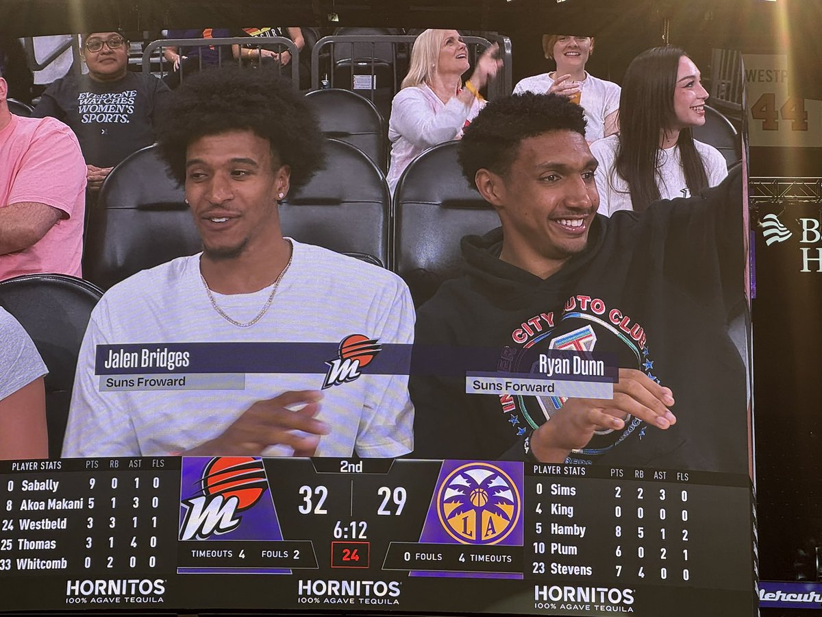 Trevor Booth (@trevormbooth) on Twitter photo More Suns: Jalen Bridges and Ryan Dunn are here to support the Mercury.
<a href="/BrightSideSun/">Bright Side of the Sun</a> More Suns: Jalen Bridges and Ryan Dunn are here to support the Mercury.
<a href="/BrightSideSun/">Bright Side of the Sun</a>