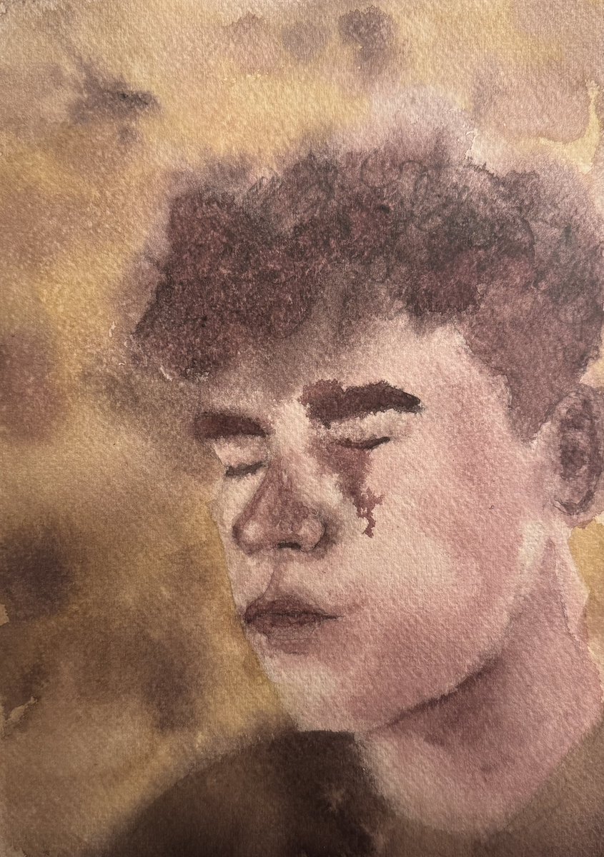 rob_locklear's tweet image. some watercolor self-portrait attempts i painted this week