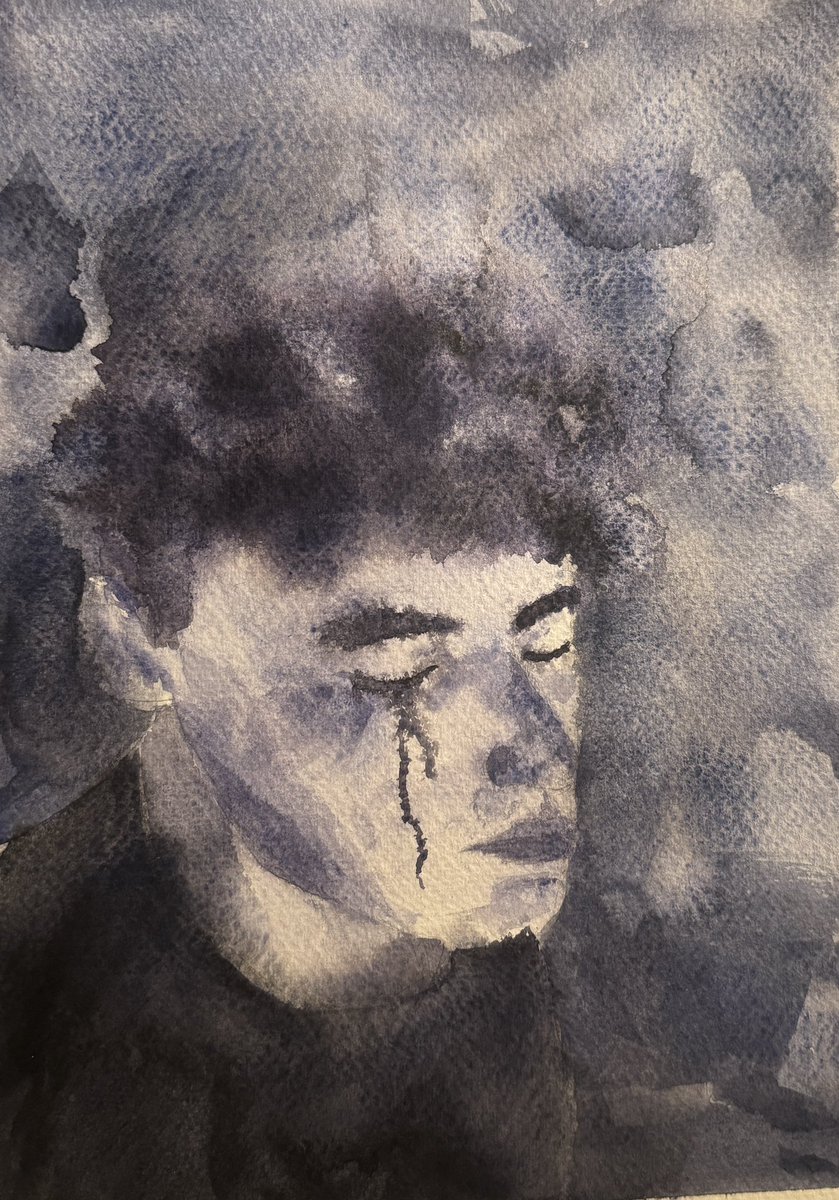 rob_locklear's tweet image. some watercolor self-portrait attempts i painted this week