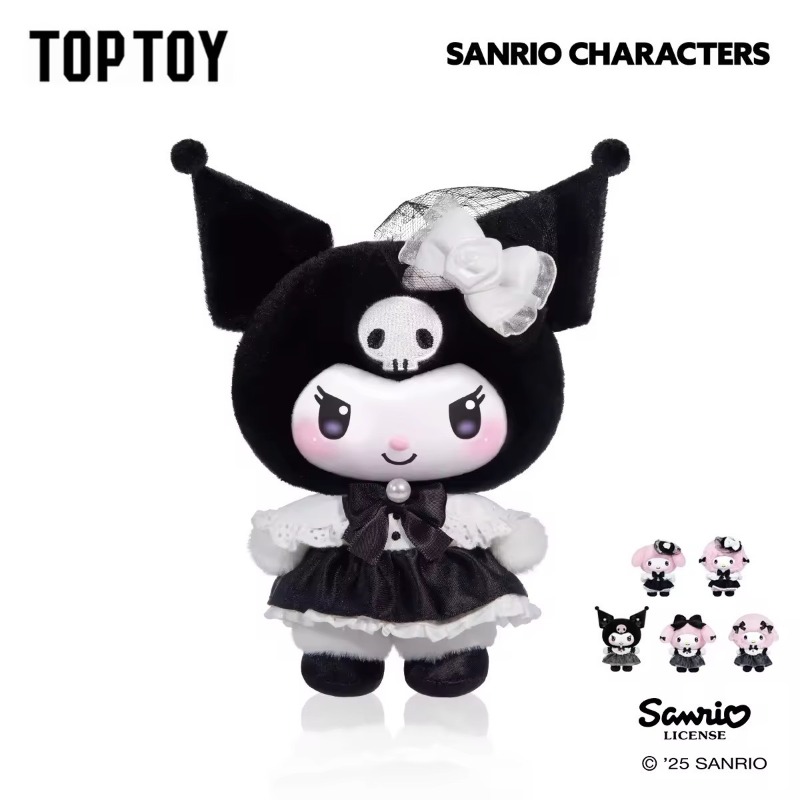 Frierenreview's tweet photo. น้อง Kuromi ลุคใหม่สุดคิ้วท์จาก TOPTOY x Sanrio ดีเทลจัดเต็ม ชุดเดรสลูกไม้ มีโบว์ไข่มุก น่ารักเกินต้าน นักสะสมห้ามพลาด รีบจับจองก่อนหมด🖤〰️