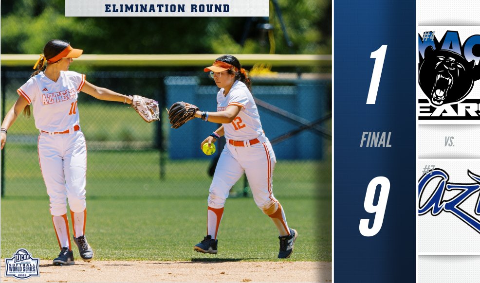 🤝 A team effort sends the Aztecs forward in the elimination bracket at the 2025 #NJCAASoftball DII World Series!

Up next for (7) Pima is a matchup with (9) Northwest Mississippi

njcaa.org/championships/…