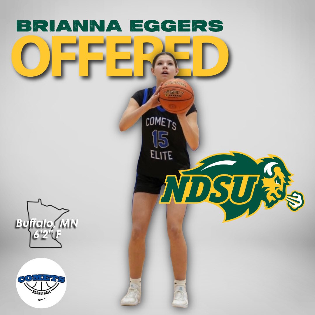 After a great call with <a href="/JoryCollins/">Jory Collins</a> I am blessed to receive an offer from <a href="/NDSUwbb/">NDSU Women's Basketball</a> ! Thank you to everyone who has supported me!! <a href="/MNCometsGirls/">MN Comets Girls</a> <a href="/BuffaloBisonGBB/">BISON BASKETBALL</a>