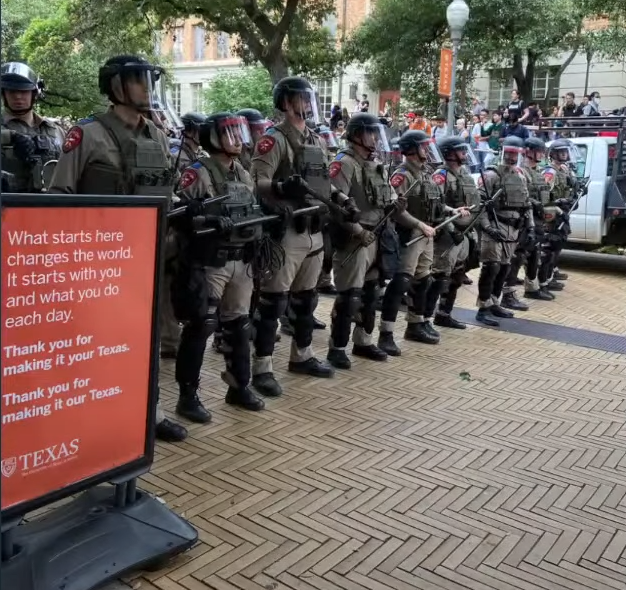 Still one of the best pictures from the Palestine student protests. (Read the sign).