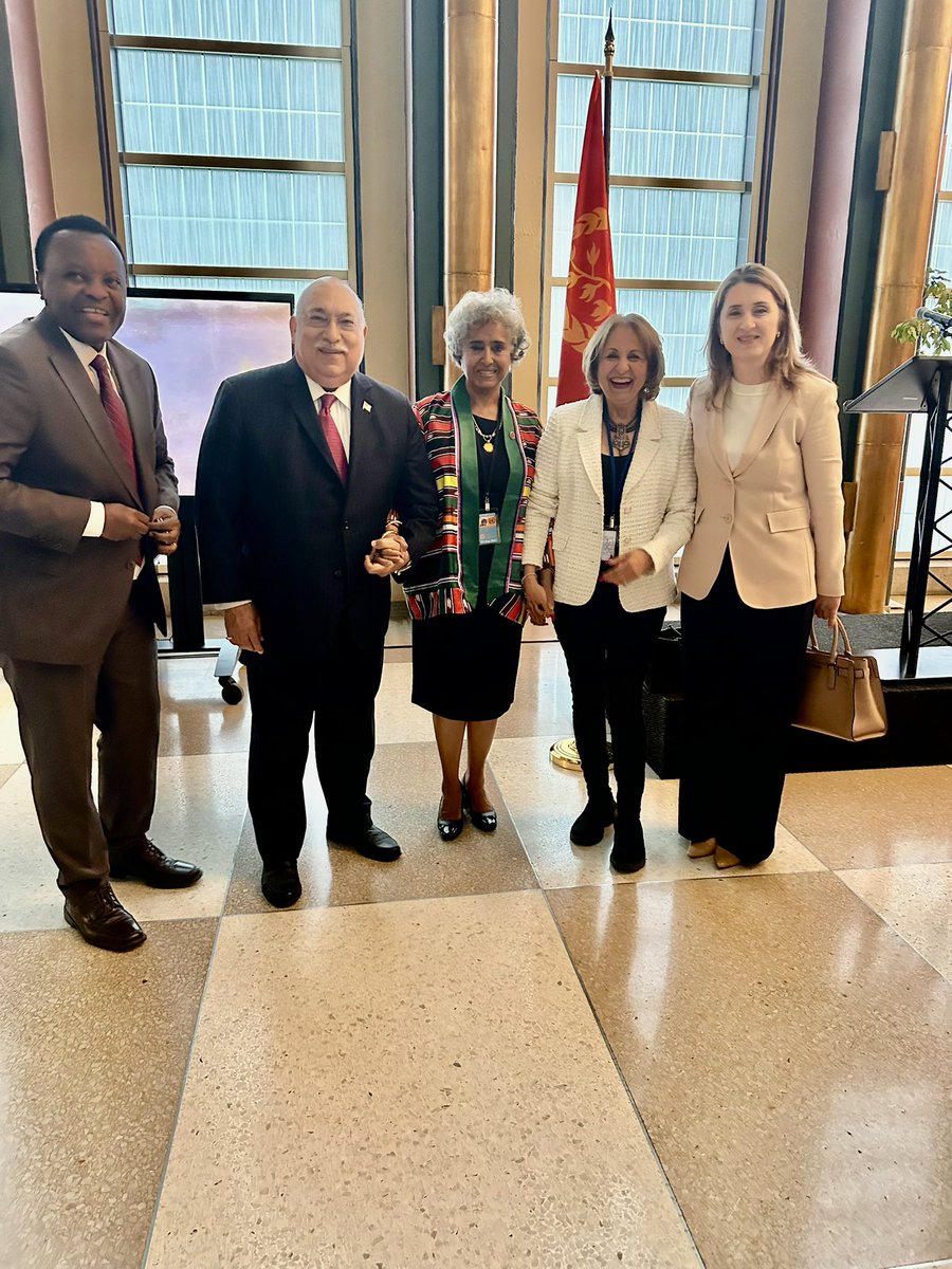 RaviBatra's tweet photo. @RanjuBatra & I🇺🇸, along with many others, warmly congratulated dear @AmbStesfamariam, the Princess of the Horn, and to help Eritrea🇪🇷 (“Our Cohesion: Our Armour”) celebrate her 34th Independence Day at UN!

@RepBrianMast @RepGregoryMeeks @SenatorRisch @SenatorShaheen  @DicarloRosemary @USUN