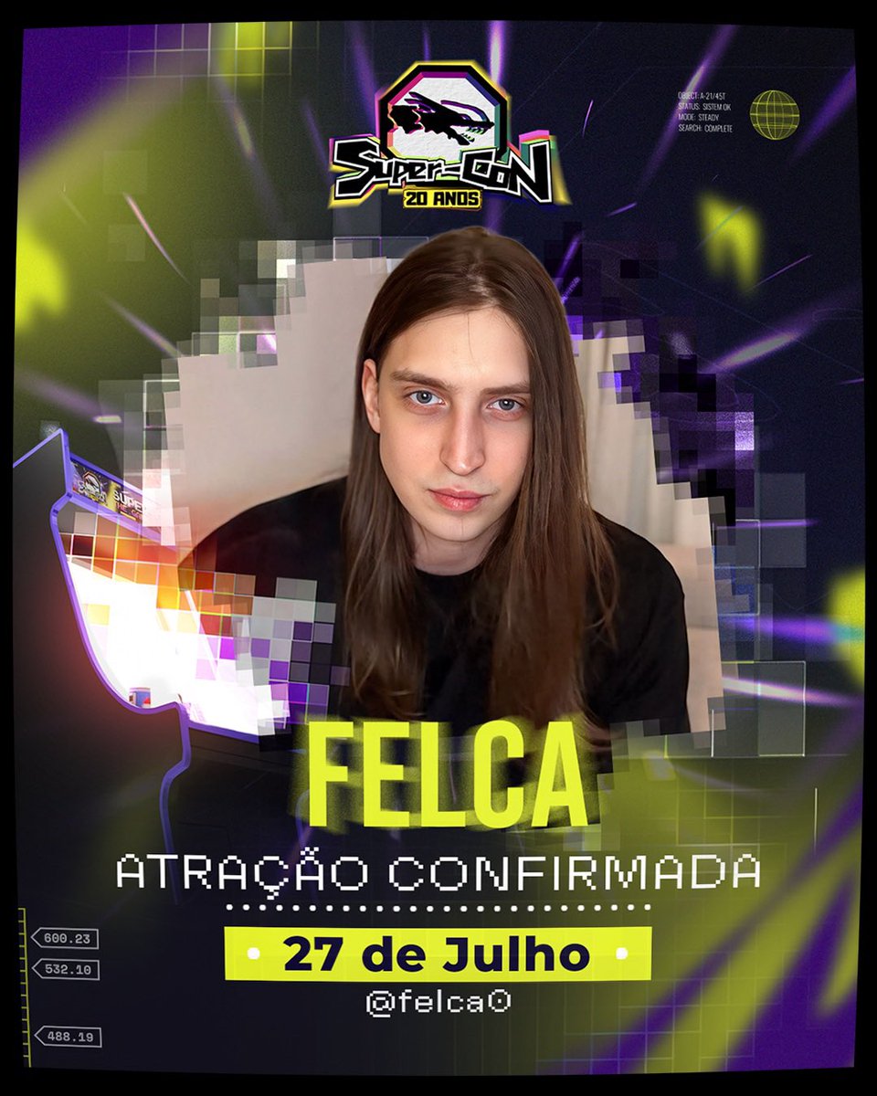 O fenômeno da internet brazuca <a href="/Felcca/">Felca #seita</a> está chegando para incendiar o SUPER-CON RECIFE 2025! Com seu humor sarcástico ele conquistou o Brasil e vem pra Recife!

🗓️27 de julho de 2025 
📍 Centro de Convenções de Pernambuco 🎟 Garanta seu ingresso AGORA! 👉 superconvencao.com.br