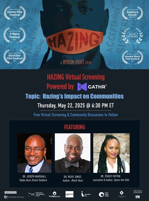Join us for this important discussion with master documentarian Bro. Byron Hurt. #Hazing