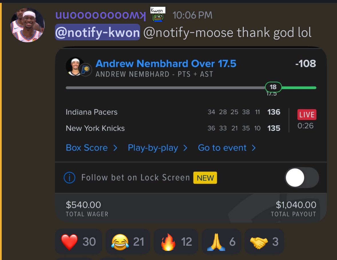 Sweat free from Moose 😬

$540 ➡️ $1,040 💸

( <a href="/MoooseTheGoat/">мooѕe ツ</a> &amp; <a href="/kwoooooooonn/">🧙🏽‍♂️</a> )

Tap in ➡️ GoldBoys.com