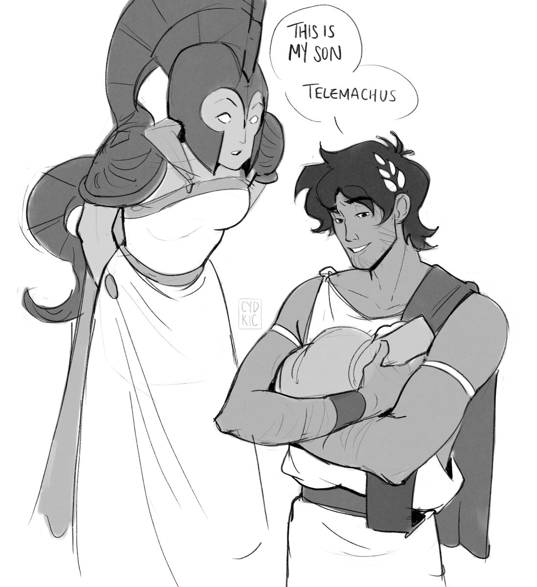 cydkic_'s tweet photo. Athena meeting the new prince of Ithaca 🕊️
#art #epicthemusical #odysseus #athena #telemachus #fanart https://t.co/VElhG9ghRg