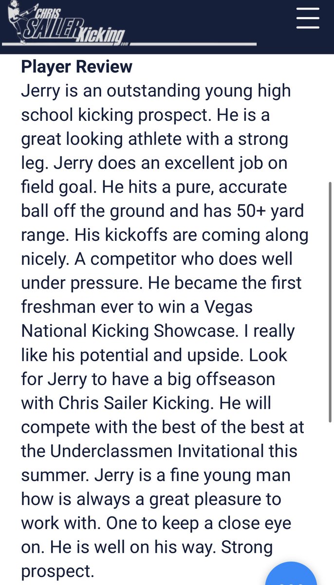 jerryshifman_'s tweet image. Blessed to be ranked as the #1 Kicker in 🇺🇸 by @Chris_Sailer following an outstanding performance at Vegas XLVI!
@CharalambousB @Atownfootball @AHS_Chargers @CarneyCoaching @RogueKicking @TheAcornSports @latsondheimer @EliavAppelbaum @AZKicking @CoachRenoYale @skwilliamsjr…