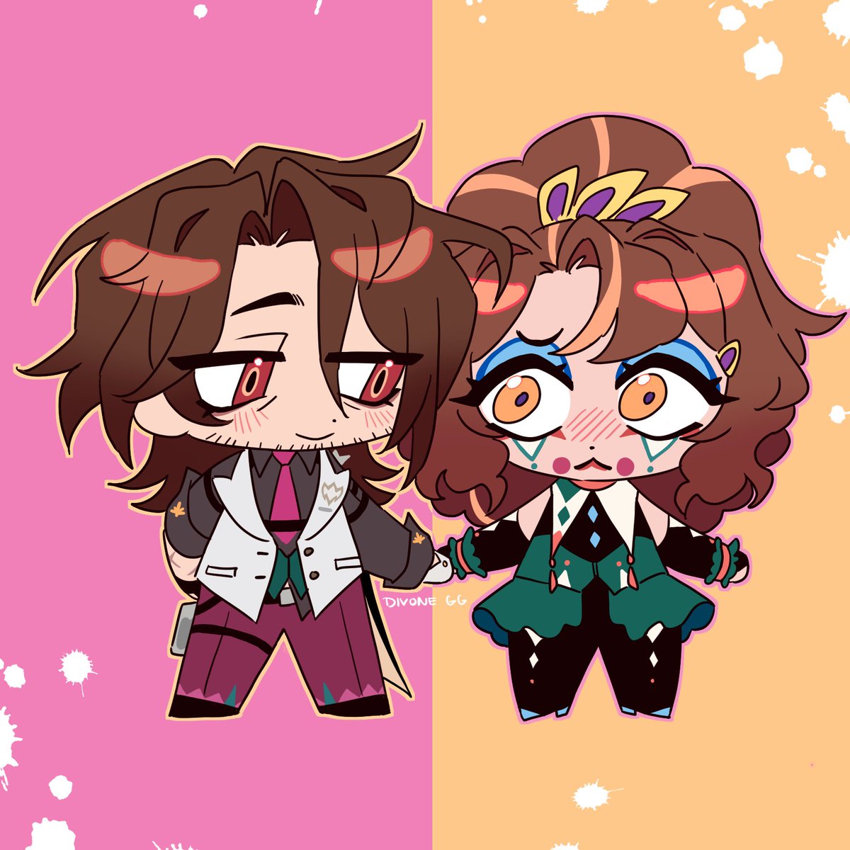 DivDGG's tweet image. 🧡🩷
chibi Gallagher & Anima
i love them so much
#ocxcanon #GallagherHSR #hsroc