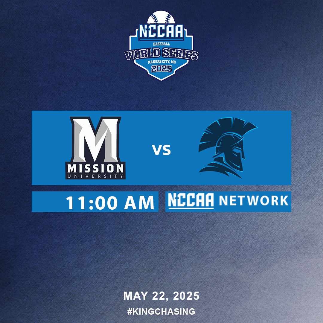 NCCAA Championships (@nccaachamps) on Twitter photo It all comes down to this.
Who leaves Kansas City as NCCAA Baseball World Series Champion? It's go time between <a href="/MUpatriots/">Mission University Athletics</a> and <a href="/JessupAthletics/">Jessup Athletics</a>!
All Times Central
📽️Live Video: nccaanetwork.com
📈Live Stats: the-n.cc/3FfGTzy It all comes down to this.
Who leaves Kansas City as NCCAA Baseball World Series Champion? It's go time between <a href="/MUpatriots/">Mission University Athletics</a> and <a href="/JessupAthletics/">Jessup Athletics</a>!
All Times Central
📽️Live Video: nccaanetwork.com
📈Live Stats: the-n.cc/3FfGTzy