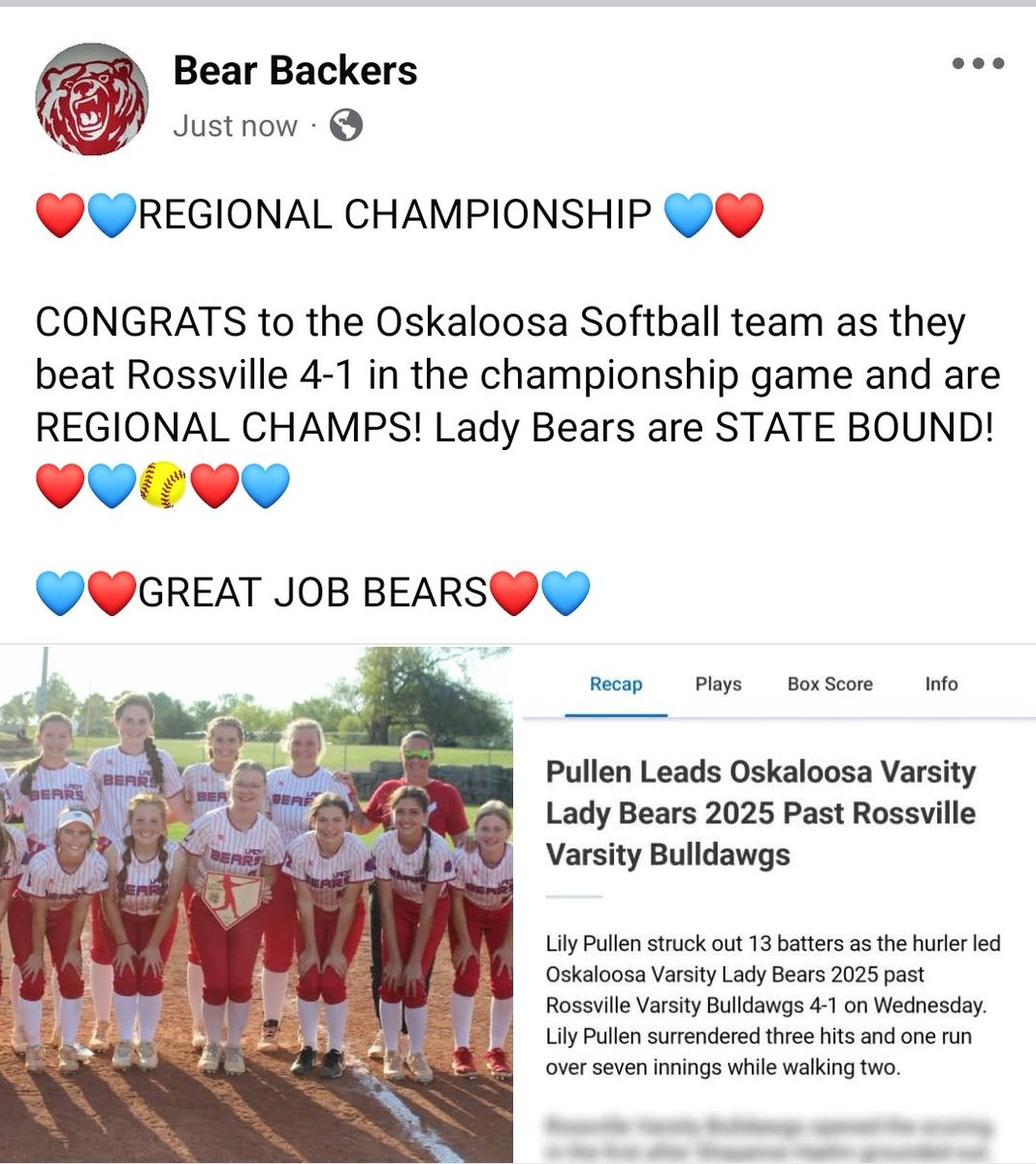 jillguilfoyle's tweet photo. 💙❤️REGIONAL CHAMPS❤️💙 https://t.co/2TnESV2bJF